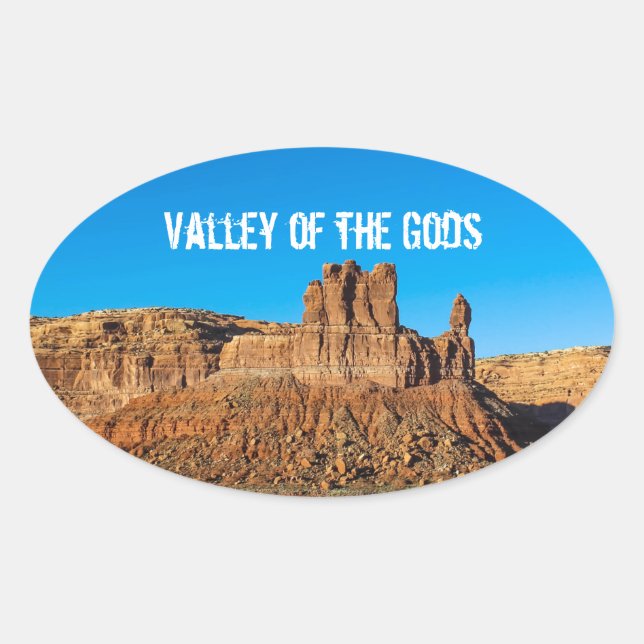 Valley of the Gods Blue Skies Butte Oval Sticker (Front)