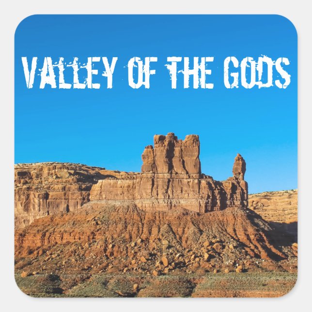 Valley of the Gods Blue Skies Butte Square Sticker (Front)