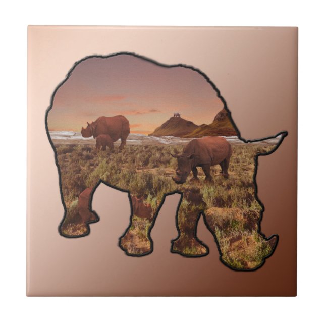 Valley Of The Rhinoceros, Ceramic Tile (Front)