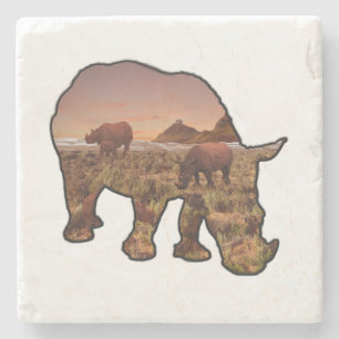 Valley Of The Rhinoceros,    Stone Coaster