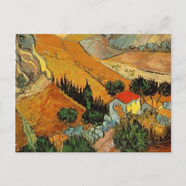 Valley with Ploughman (F727)Van Gogh Fine Art Postcard (Front)