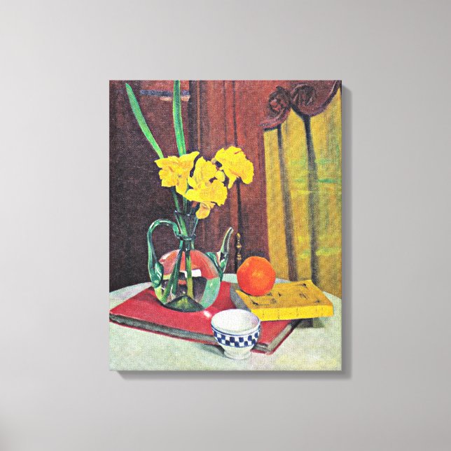 Vallotton - Jug with Yellow Daffodils Canvas Print (Front)