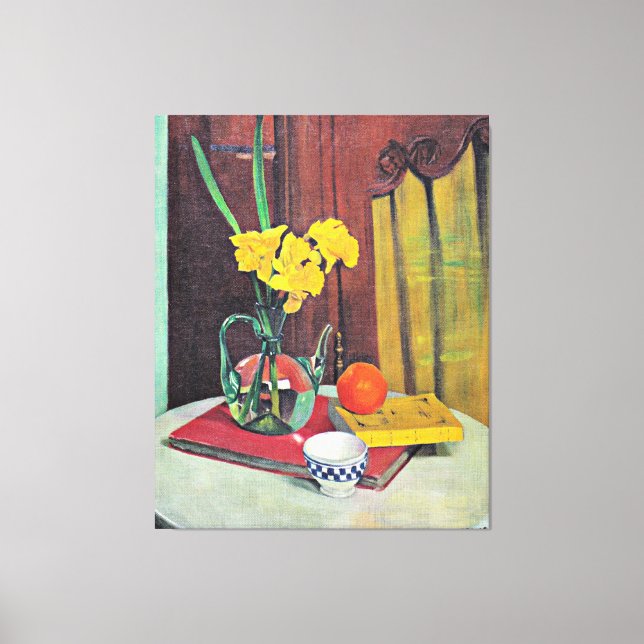 Vallotton - Jug with Yellow Daffodils Canvas Print (Front)