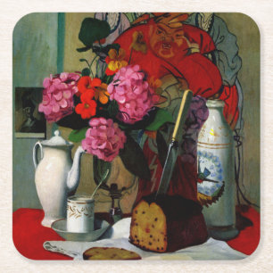 Vallotton - Still Life in Chinese Painting Square Paper Coaster