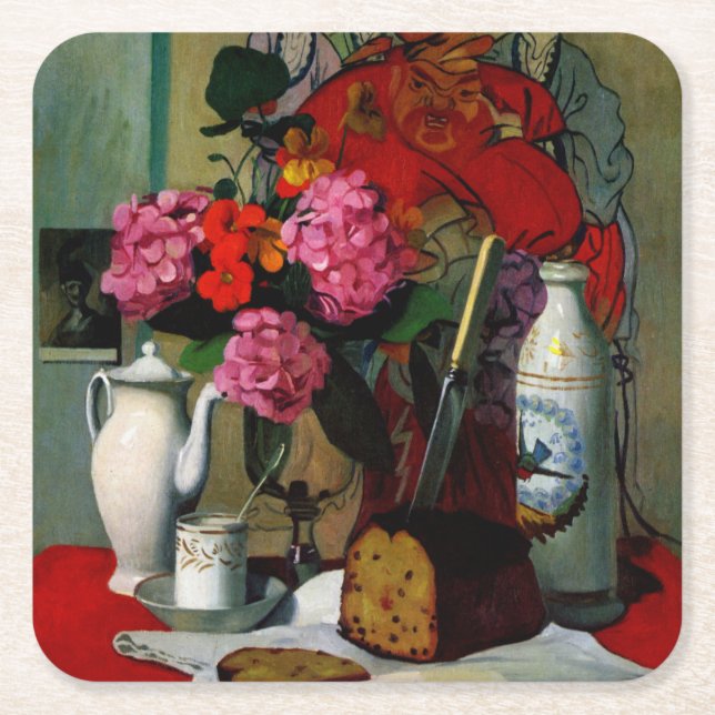 Vallotton - Still Life in Chinese Painting Square Paper Coaster (Front)
