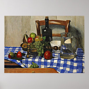 Vallotton: Still Life with Blue Chequered Tableclo Poster