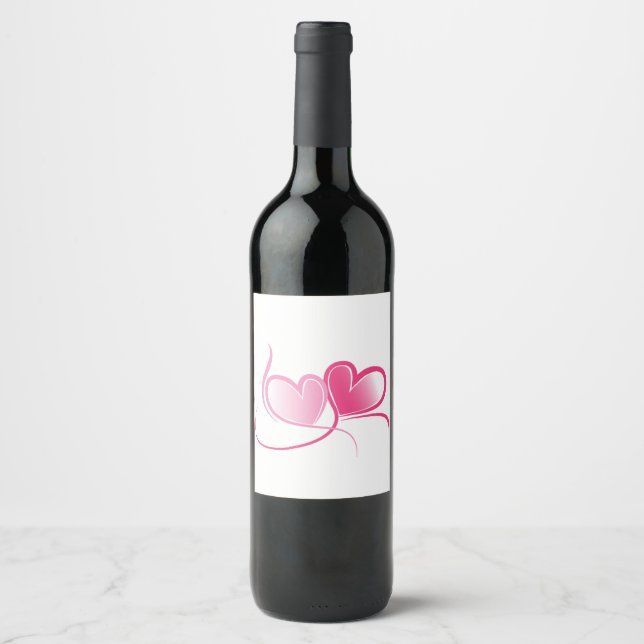 Valnetine's Wine Bottle Label (8.9 cm x 10.2 cm) (Front)