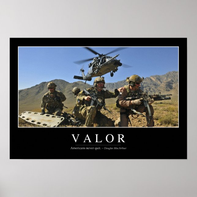 Valor: Inspirational Quote 2 Poster (Front)