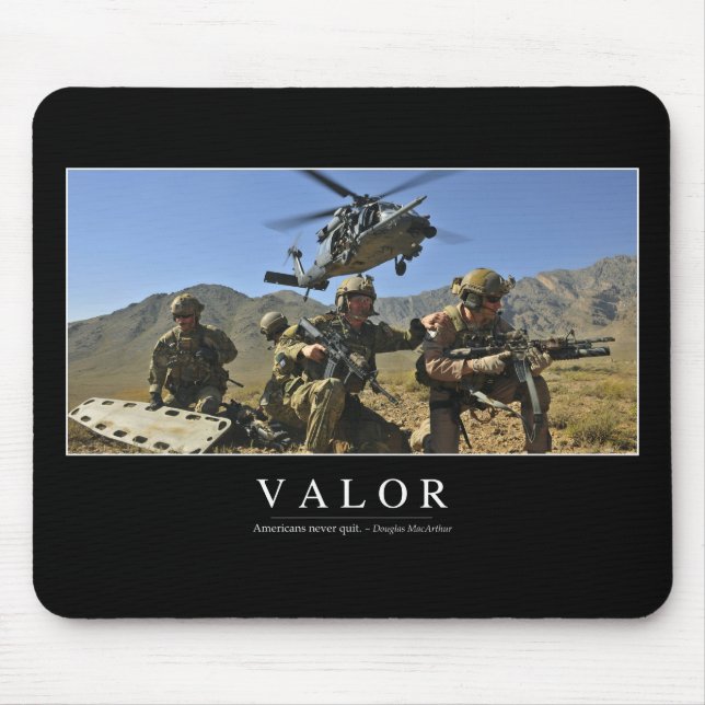 Valour: Inspirational Quote 2 Mouse Mat (Front)