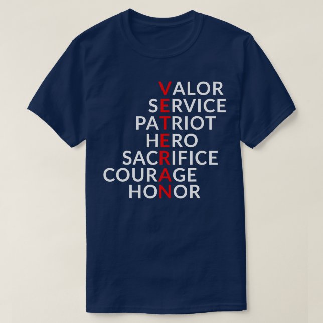 Valour Service Patriot Hero Sacrifice Courage Hono T-Shirt (Design Front)
