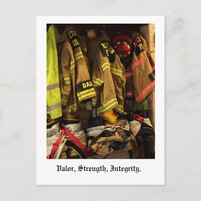 Valour, Strength, Integrity. Postcard (Front)