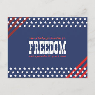 Valour's Toast to Preserved Freedom Holiday Postcard