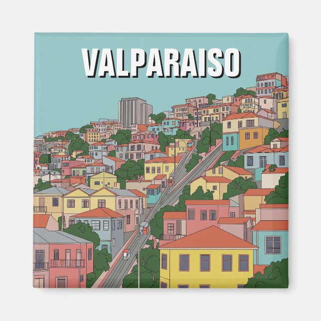 Valparaiso Chile Abstract Art Magnet (Front)