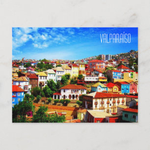 valparaíso chile view postcard