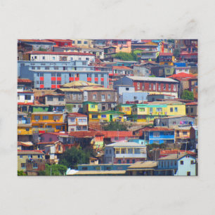 valparaíso city colours postcard