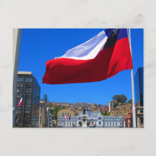 valparaíso civic flag postcard