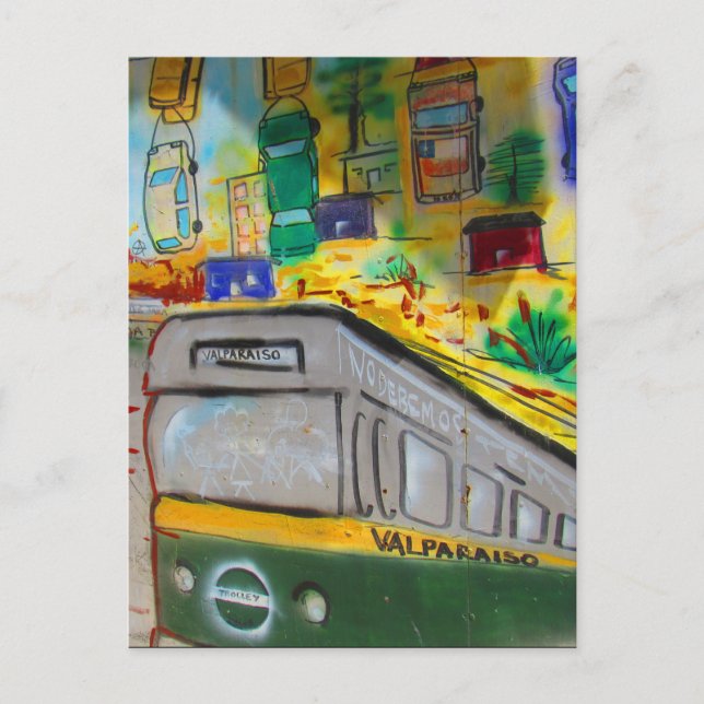 valparaíso funicular street art postcard (Front)