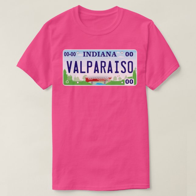 Valparaiso License Plate T-Shirt (Design Front)