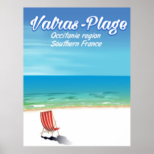 Valras-Plage France beach travel poster. Poster