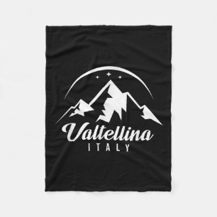Valtellina Italy Ski Resort Skiing Snowboarding So Fleece Blanket