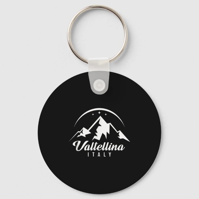 Valtellina Italy Ski Resort Skiing Snowboarding So Key Ring (Front)