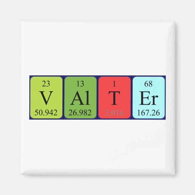 Valter periodic table name magnet (Front)