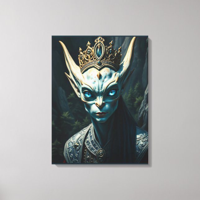 Valtharion the Ancient Azure Elf King-Dark Fantasy Canvas Print (Front)