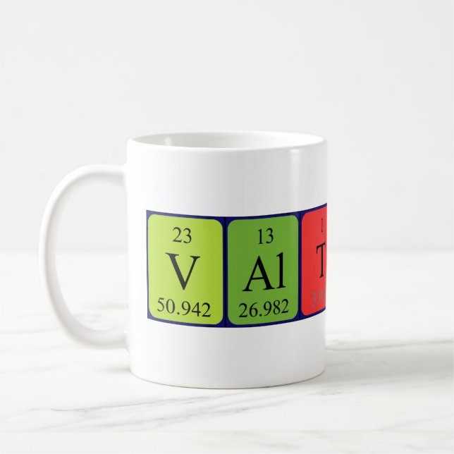 Valtteri periodic table name mug (Left)