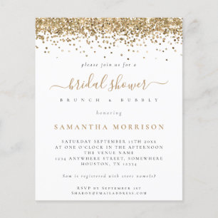 Value Gold Glitter Bridal Shower Invitation Flyer