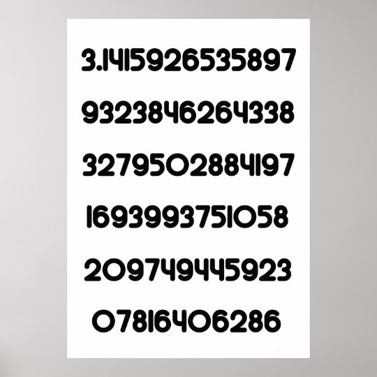 Value of Pi Pie 3.14159 Mathematical Constant π Poster | Zazzle.co.uk