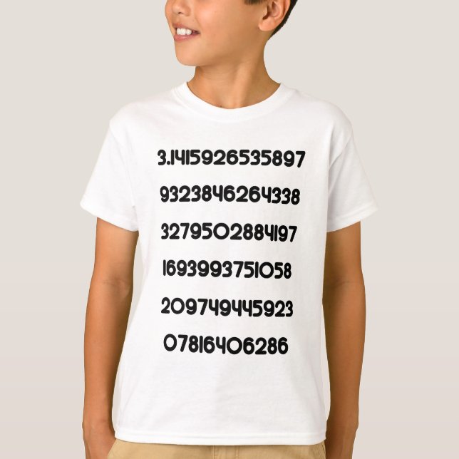 Value of Pi Pie 3.14159 Mathematical Constant π T-Shirt (Front)