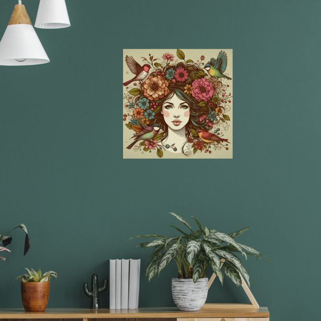 Value Poster Art Print Birds Song In Fall (Living Room 1)