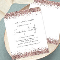 Value Rose Gold Glitter Evening Invitation