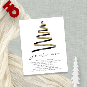 Value Simple Gold Black Tree Christmas Party Flyer