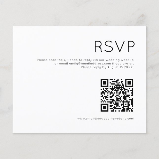 Value Simple QR Code  Wedding RSVP enclosure Flyer (Front)