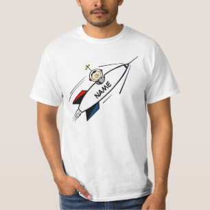 Value TShirt, Rocket Man Cartoon, Name Template T-Shirt