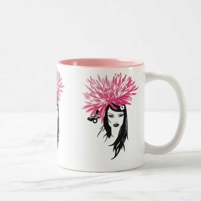 Valuegem Fusha Pink Flower Girl Mug (Right)