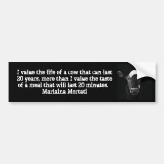 Values Black Cow Bumper Bumper Sticker