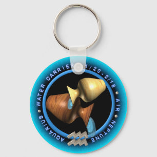 Valxart Aquarius zodiac logo Key Ring