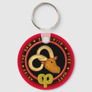 Valxart Aries  zodiac logo Key Ring