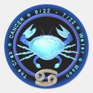 Valxart Cancer zodiac logo Classic Round Sticker