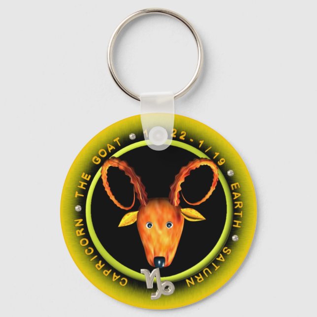 Valxart Capricorn zodiac logo Key Ring (Front)