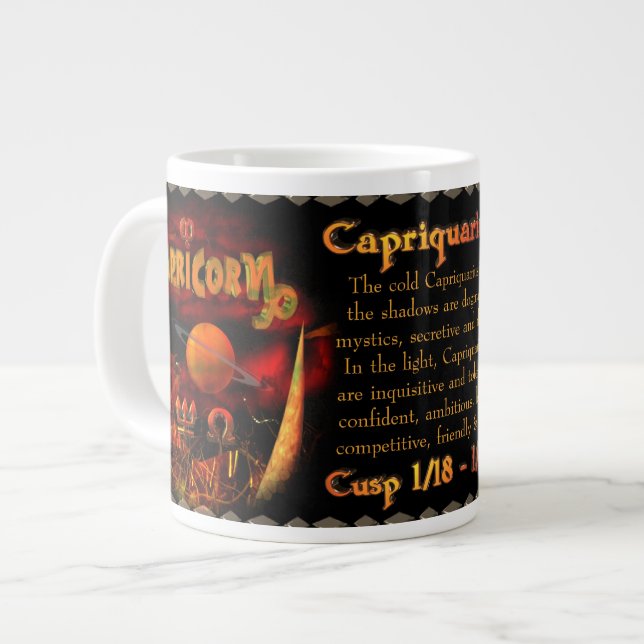 Valxart Capriquarius Capricorn Aquarius Cusp Large Coffee Mug (Front Left)