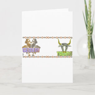 Valxart Gemini Taurus astrology friendship Card
