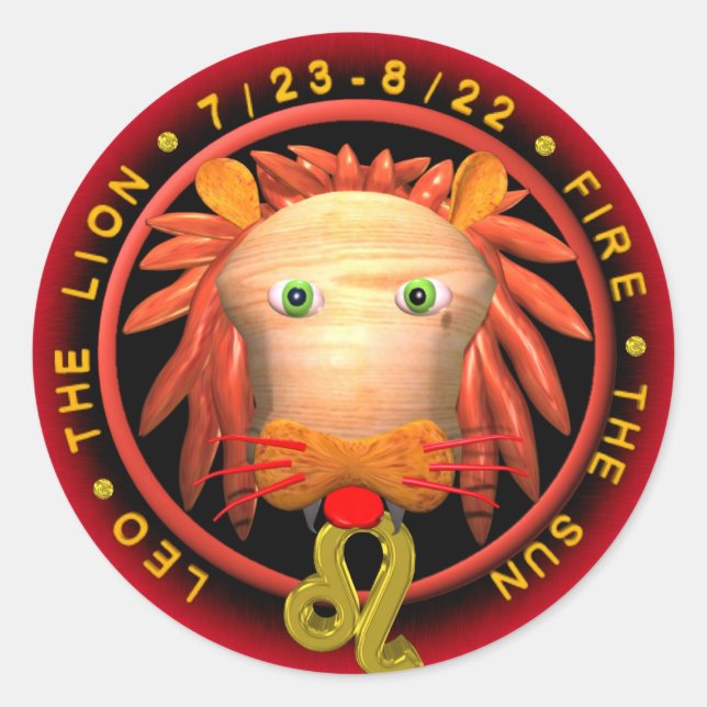 Valxart Leo zodiac Classic Round Sticker (Front)