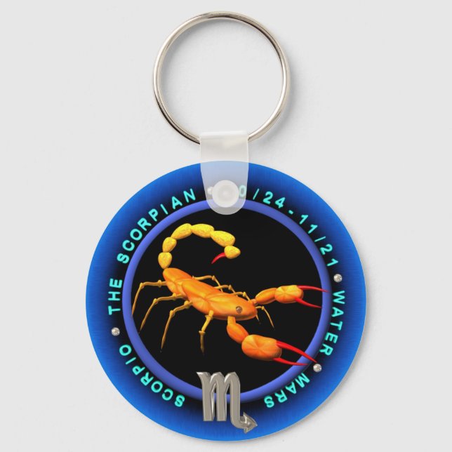 Valxart Scorpio zodiac logo Key Ring (Front)