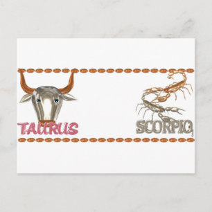 Valxart Taurus Scorpio zodiac friendship designs Postcard