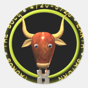 Valxart  Taurus zodiac logo Classic Round Sticker