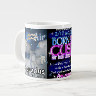 Valxart Zodiac Cusp Aquarius Pisces Large Coffee Mug