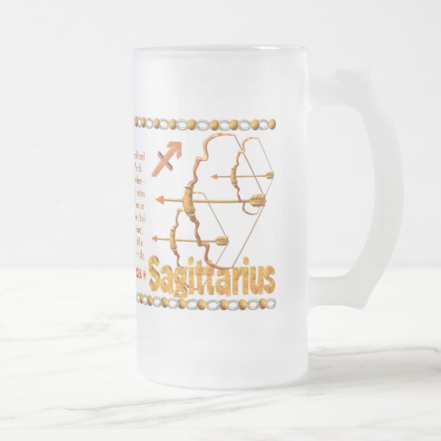 Valxart's 1985 zodiac wood bull born Sagittarius Frosted Glass Beer Mug (Right)